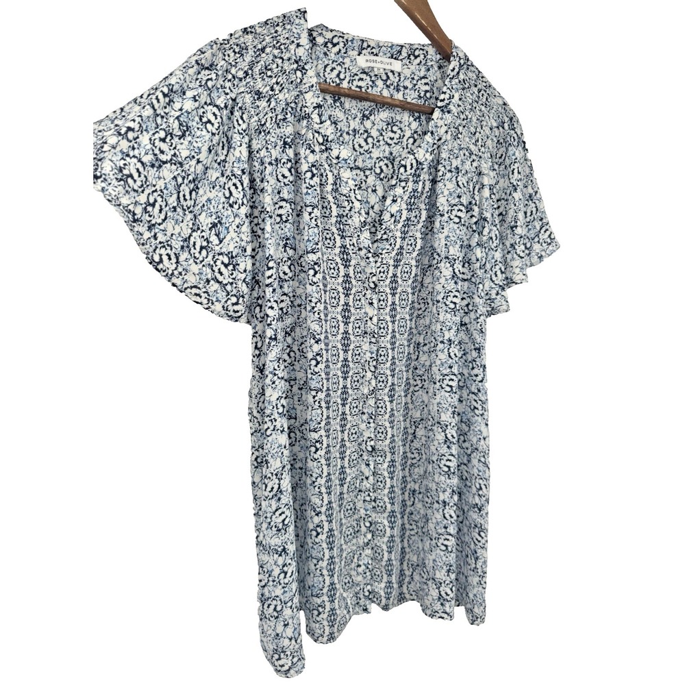 Rose & Olive Silky Flutter Sleeve Button Up blouse cottagecore fairy coastal 2X
